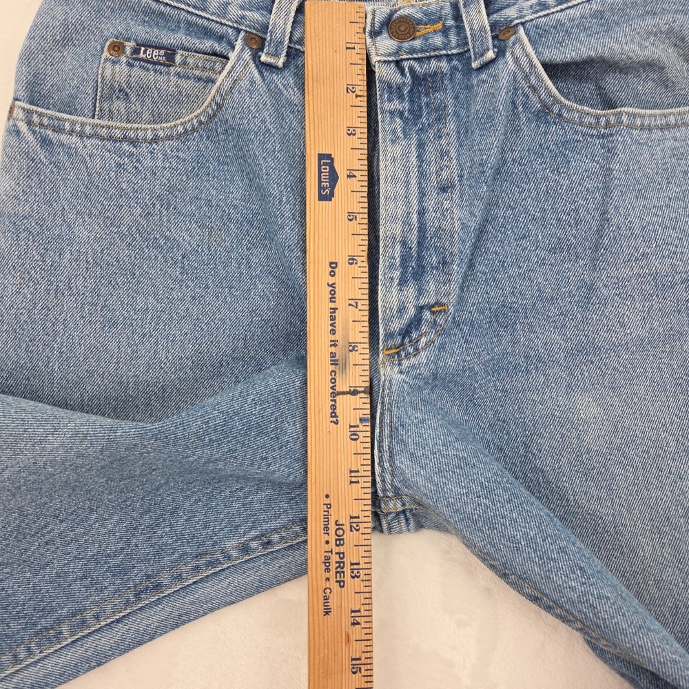 VTG Lee Mens Straight Leg Jeans 33x36 Fits 32x35 Blue Union Made USA 205-5591 - Picture 10 of 16
